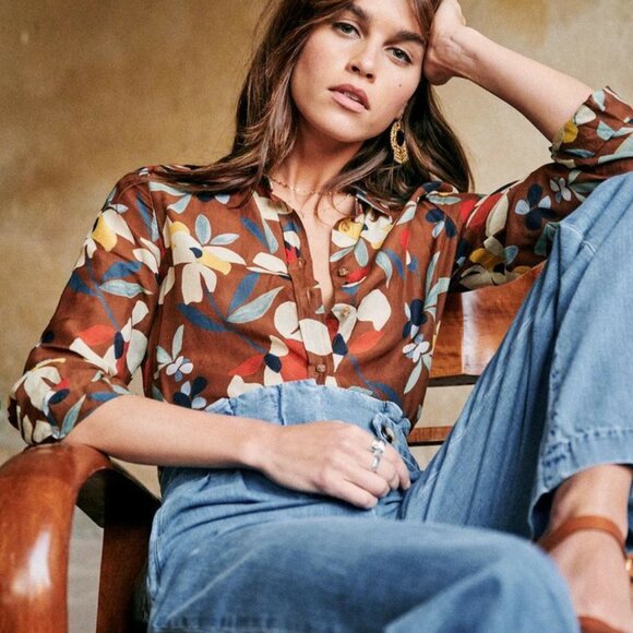 Sezane Pierro Shirt in "Vahine" Flower Print - Picture 2 of 10